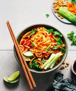 Tasty Noodles In Bowl paint by numbers