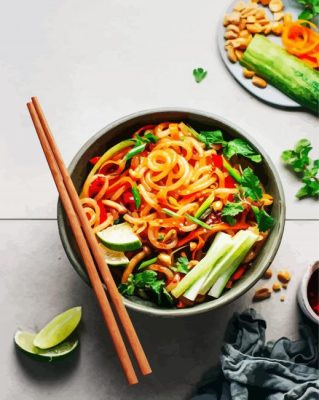 Tasty Noodles In Bowl paint by numbers