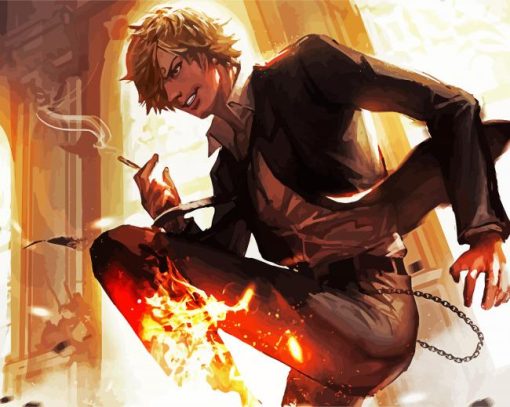 Fire Vinsmoke Sanji paint by numbers