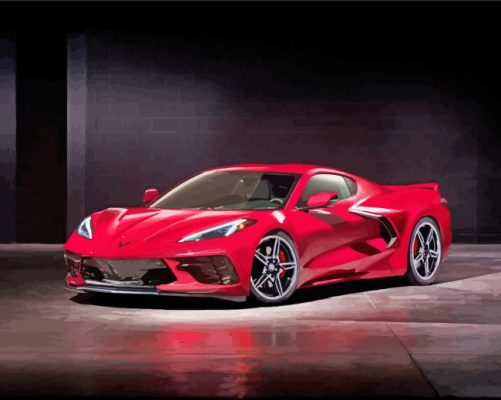 Cool Red Chevrolet paint by numbers