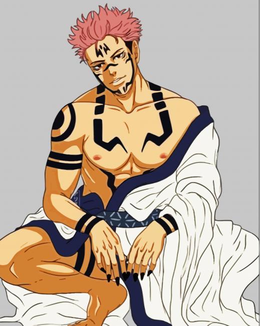 Ryomen Sukuna paint by numbers