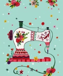 Sewing Machine Art paint by numbers