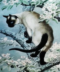 Siamese On Tree Art paint by numbers