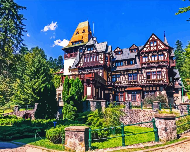 Sinaia Buildings paint by numbers