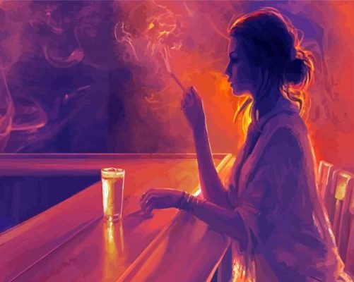 Smoking Girl paint by numbers