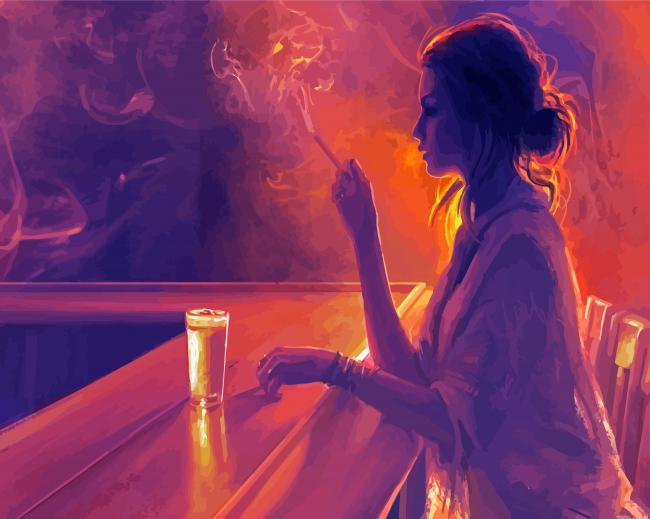 Smoking Girl paint by numbers