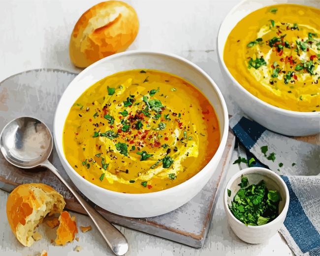 Delicious Soup Plates paint by numbers