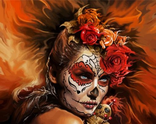 Sugar Skull Woman Art paint by numbers