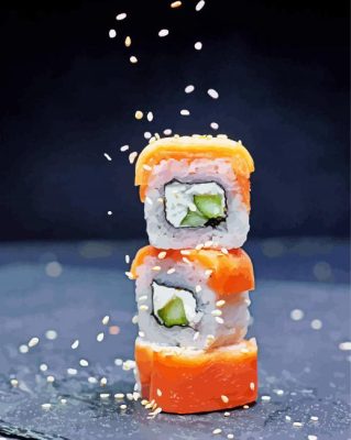 Delicious Sushi paint by numbers