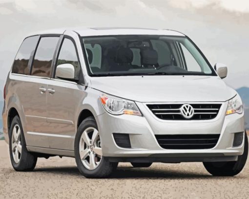 Grey Volkswagen Routan paint by numbers