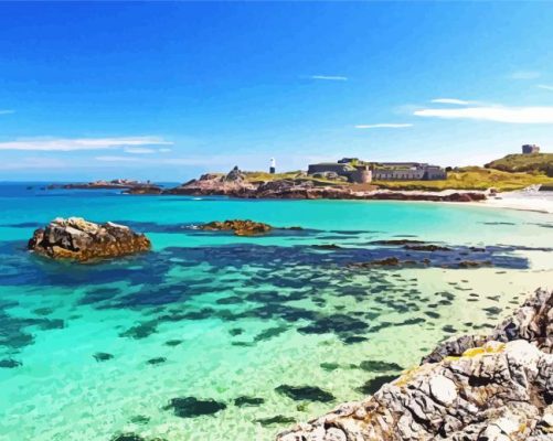 Alderney Beach Seascape paint by numbers