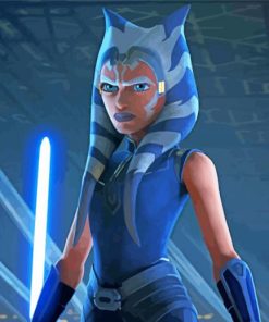 Angry Ahsoka Tano paint by numbers