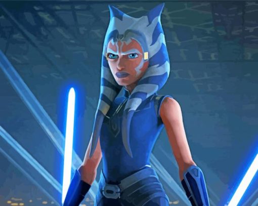 Angry Ahsoka Tano paint by numbers