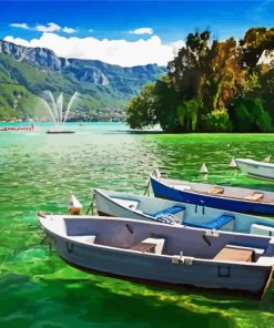 Annecy Lake Boats paint by numbers