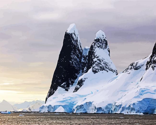 Antarctica Glacier Mountains paint by numbers