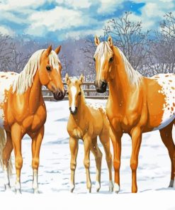 Adorable Appaloosa Family paint by numbers