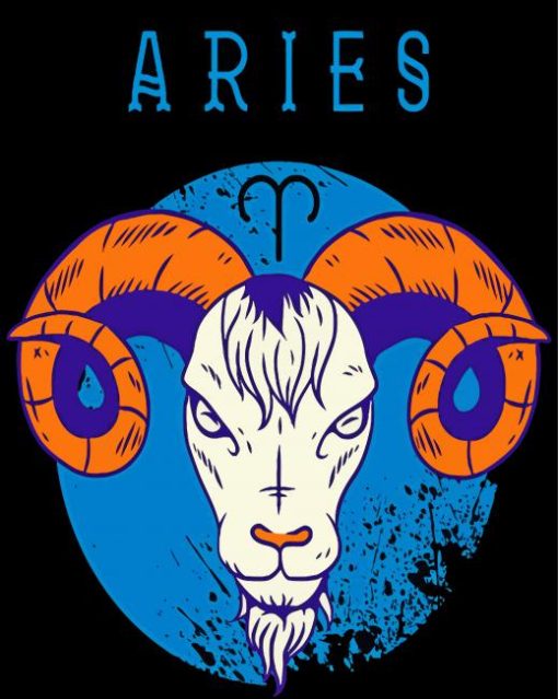 Aries Zodiac Sign Poster paint by numbers