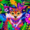 Colorful Fox Animal paint by numbers