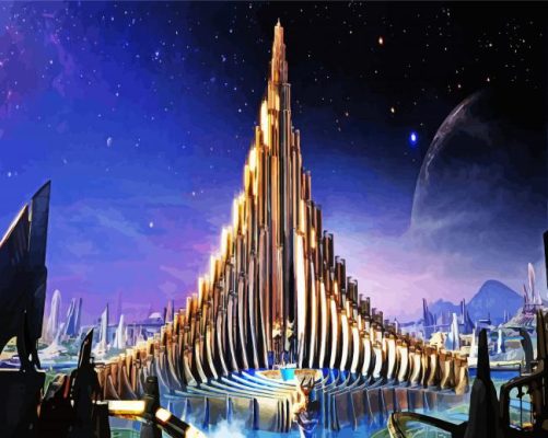Aesthetic Asgard Castle paint by numbers