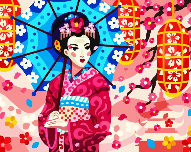 Asian Lady Art paint by numbers