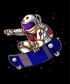 Astronaut Skateboarding In Space paint by numbers