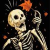 Aesthetic Autumn Skeleton paint by numberrs