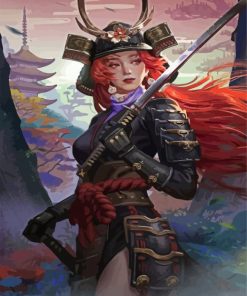 Aesthetic Samurai Girl paint by numbers