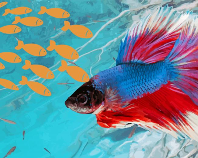 Aesthetic Betta Fish paint by numbers