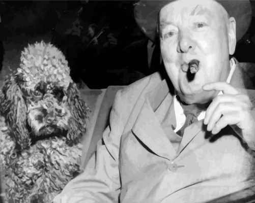Winston Churchill In Black And White paint by numbers