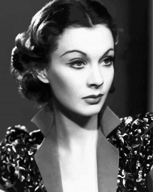 Monochrome Vivien Leigh paint by numbers