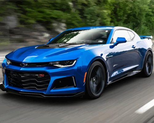 Blue Chevrolet Camaro Car paint by numbers