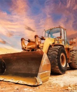 Bulldozer At Sunset paint by numbers