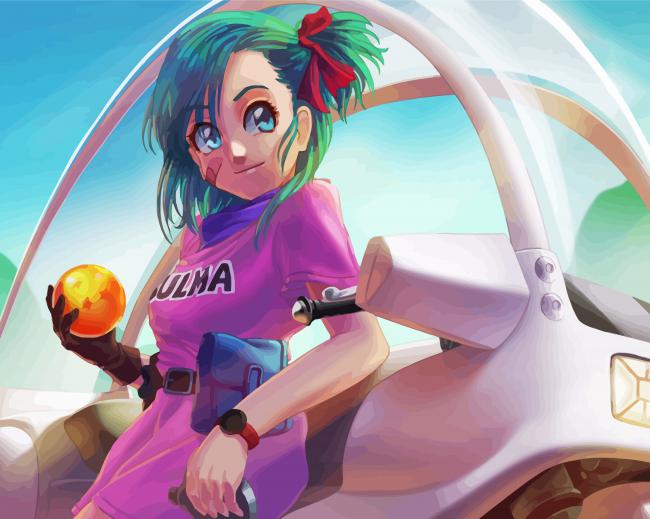 Bulma Anime Girl paint by Numbers