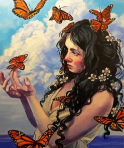 Butterflies Woman paint by numbers