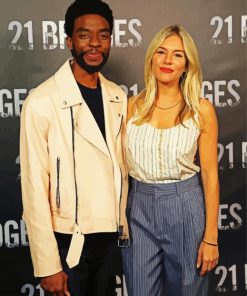 Chadwick Boseman And Sienna Miller paint by numbes