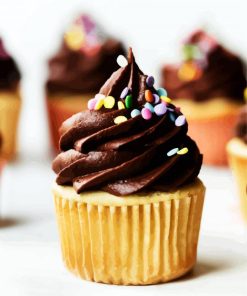 Sweet Chocolate Cupcakes paint by numbers