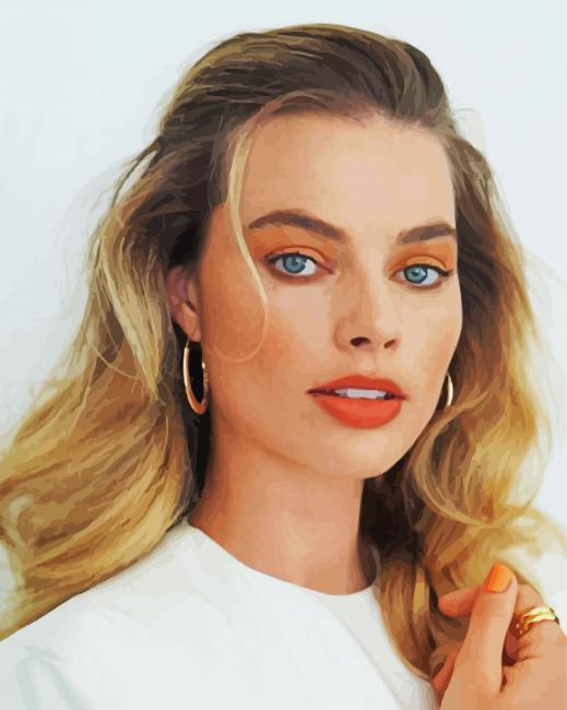 Pretty Margot Robbie paint by numbers