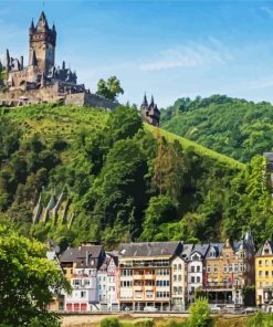 Reichsburg Cochem And Buildings paint by numbers