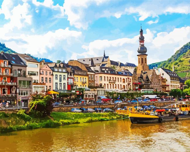 The Beautiful Town Cochem paint by numbers