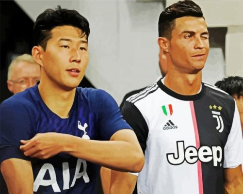 Son Heung Min And Cristiano paint by numbers