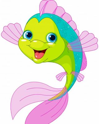 Cheerful Fish paint by numbers