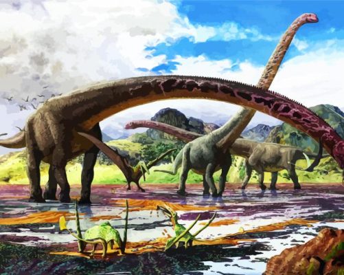 Diplodocus Dinosaurs Animals paint by numbers