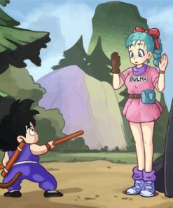 Goku And Bulma paint by numbers