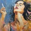 Girl Smoking Art paint byb numbers