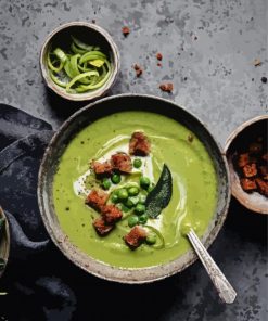 Green Soup With Peas paint by numbers