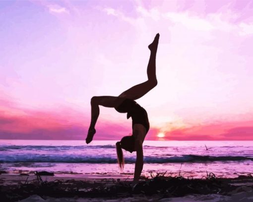 Gymnastic Girl At Sunset paint by numbers