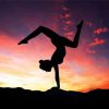 Silhouette Of Gymnastic Girl paint by numbers