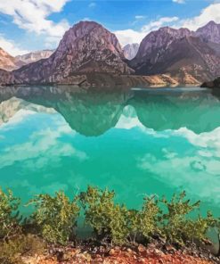 Aesthetic Iskanderkul Lake paint by numbers