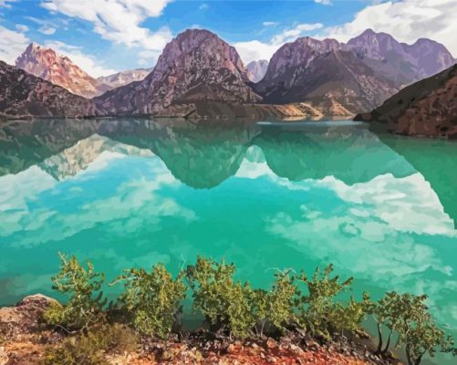 Aesthetic Iskanderkul Lake paint by numbers