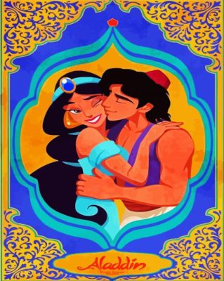 Jasmine And Aladdin paint by numbers